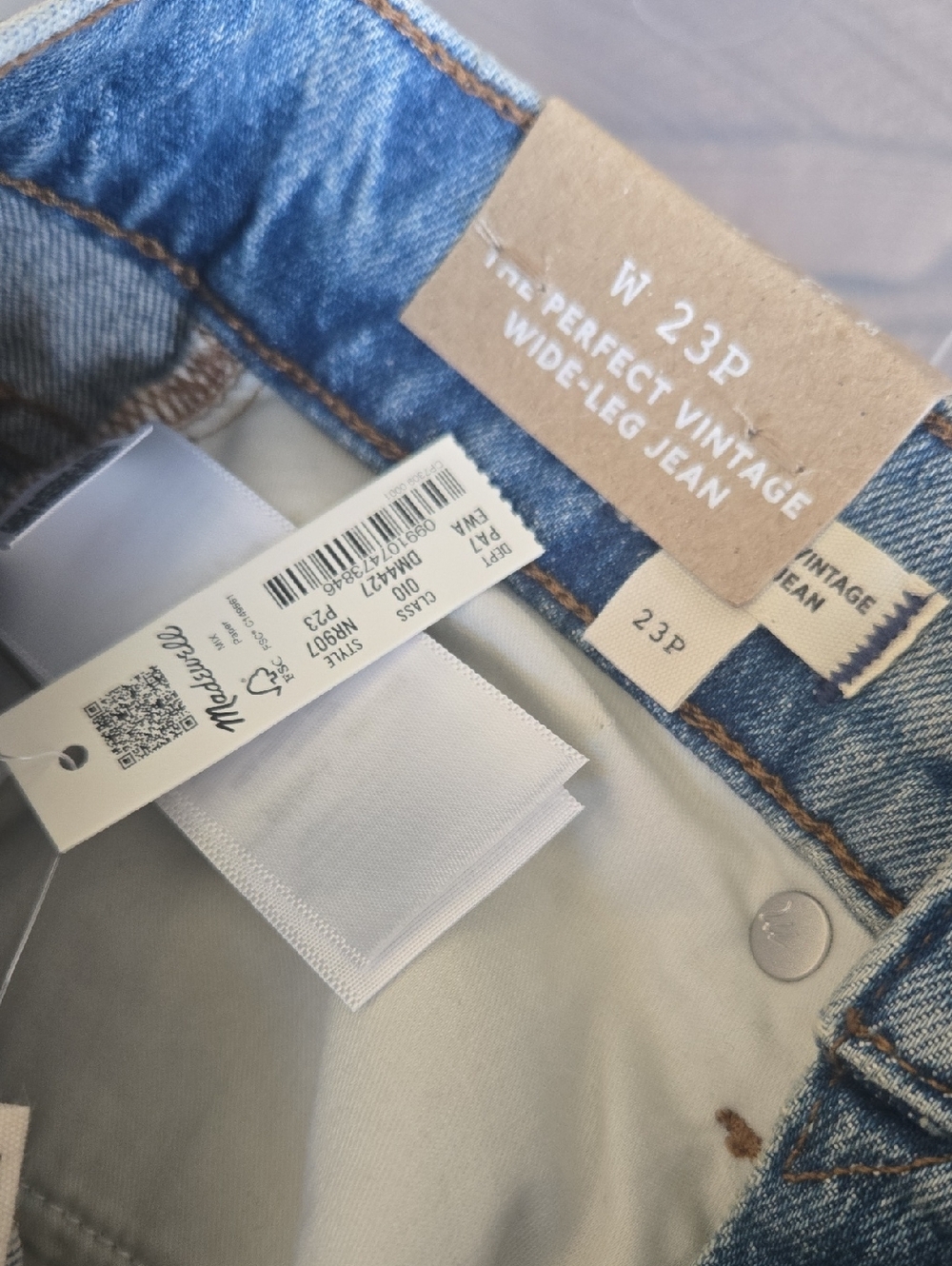 NWT Madewell Perfect Vintage Wide Leg Jeans Jn Enmor 23P - Picture 7 of 7
